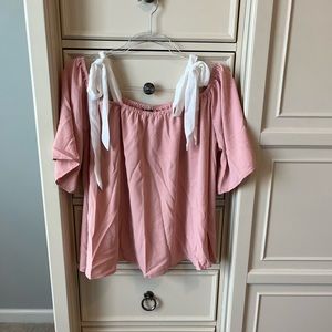 SHEIN light pink top with ribbon detail, NWOT, size 3X